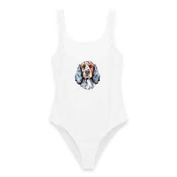 English Setters Hunderasse Aquarell Cartoon Kawai - Frauen Badeanzug - Weiß - Vorne - AI Model Female 172 dark (172cm)