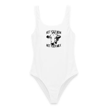 Not Your Mum Not Your Milk Vegan Veggie Vegetarier - Frauen Badeanzug - Weiß - Vorne - AI Model Female 172 dark (172cm)