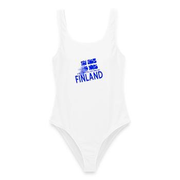 Finnland Finland - Frauen Badeanzug - Weiß - Vorne - AI Model Female 172 dark (172cm)