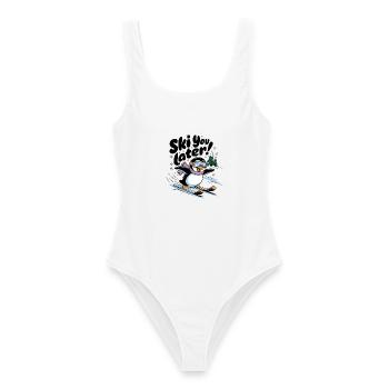 Ski You Later - Women's Swimsuit - white - Front - AI Model Female 172 dark (172cm)