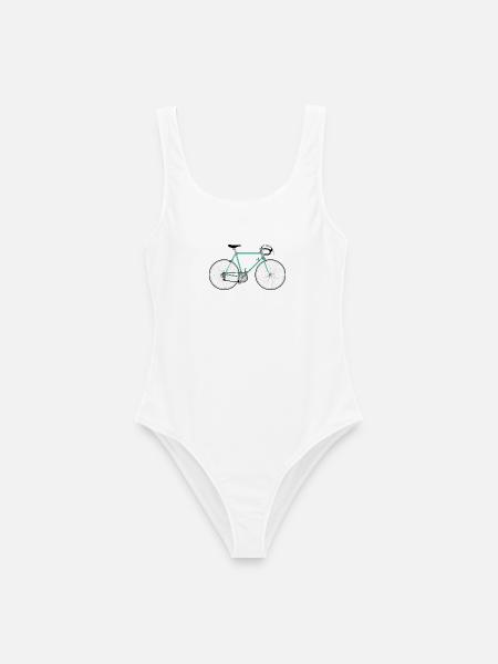Rennrad für Hipster - Frauen Badeanzug - Weiß