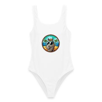 Cheval Drôle Dessin Animé Plage D’été Lunettes De Soleil Cool - Maillot de bain femme - blanc - Devant - AI Model Female 172 dark (172cm)