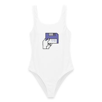 Work bench - Women's Swimsuit - white - Front - AI Model Female 172 dark (172cm)