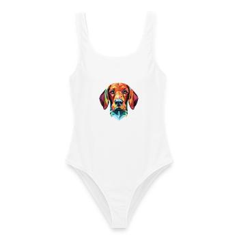 Bayerischer Berghund Hunderasse Aquarellglas - Frauen Badeanzug - Weiß - Vorne - AI Model Female 172 dark (172cm)