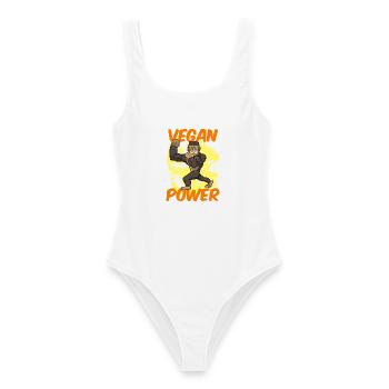 Vegan Power Gorilla Veganer Veganerin - Frauen Badeanzug - Weiß - Vorne - AI Model Female 172 dark (172cm)