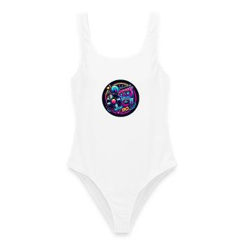Retro 90s Logo - Women's Swimsuit - white - Front - AI Model Female 172 dark (172cm)