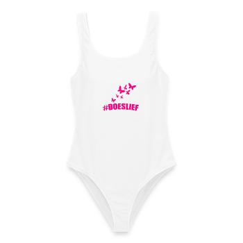 doeslief tout en rose avec des tas de papillons - Maillot de bain femme - blanc - Devant - AI Model Female 172 dark (172cm)
