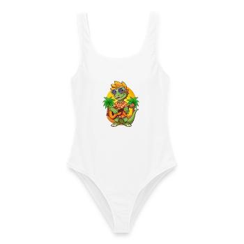 Lunettes de soleil de plage d’été de dessin animé de lézard drôle - Maillot de bain femme - blanc - Devant - AI Model Female 172 dark (172cm)