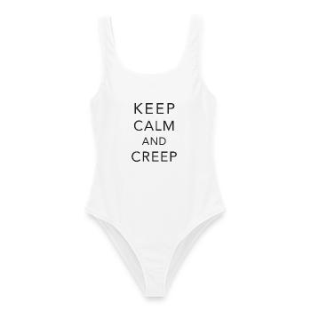 Keep calm and creep - Frauen Badeanzug - Weiß - Vorne - AI Model Female 172 dark (172cm)