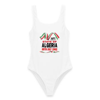Alegria Nationalfeiertag, Geschenk Algerien - Frauen Badeanzug - Weiß - Vorne - AI Model Female 172 dark (172cm)