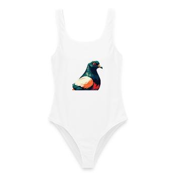 Pigeon Personnage De Dessin Animé Animal De Compagnie Coloré - Maillot de bain femme - blanc - Devant - AI Model Female 172 dark (172cm)