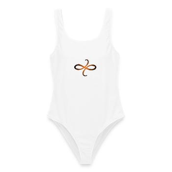 Keltische Symbole Freundschaft - Frauen Badeanzug - Weiß - Vorne - AI Model Female 172 dark (172cm)