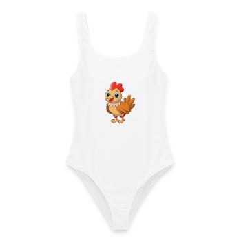 Poulet Mignon Mascotte Personnage De Dessin Animé Kawaii - Maillot de bain femme - blanc - Devant - AI Model Female 172 dark (172cm)