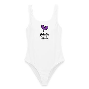 MAMIE. GRAND-MERE. FÊTE DES MÈRES - Maillot de bain femme - blanc - Devant - AI Model Female 172 dark (172cm)