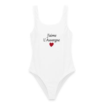 J'aime l'auvergne - Maillot de bain femme - blanc - Devant - AI Model Female 172 dark (172cm)