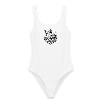 Coastal Landscape Moin Moin 2 - Women's Swimsuit - white - Front - AI Model Female 172 dark (172cm)