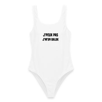 J'peux pas j'm'en balek - Maillot de bain femme - blanc - Devant - AI Model Female 172 dark (172cm)