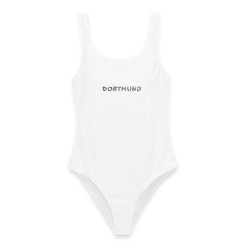 Dortmund German City NRW Hatching lettering - Women's Swimsuit - white - Front - AI Model Female 172 dark (172cm)