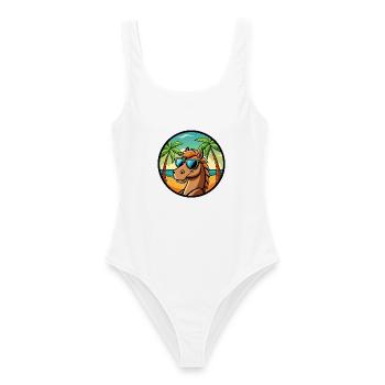 Cheval Drôle Dessin Animé Plage D’été Lunettes De Soleil Cool - Maillot de bain femme - blanc - Devant - AI Model Female 172 dark (172cm)