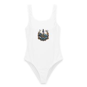 Lighthouse Logo - Women's Swimsuit - white - Front - AI Model Female 172 dark (172cm)