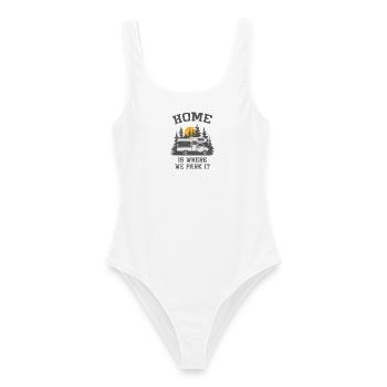 Camper Camping Motorhome - Women's Swimsuit - white - Front - AI Model Female 172 dark (172cm)