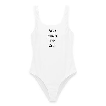 NEED MONEY FOR SYLT - Women's Swimsuit - white - Front - AI Model Female 172 dark (172cm)