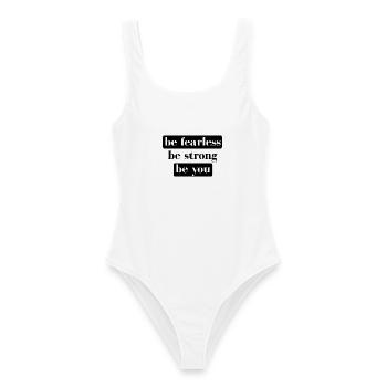 be fearless be strong be you - Women's Swimsuit - white - Front - AI Model Female 172 dark (172cm)