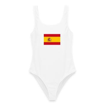 Spanien - Frauen Badeanzug - Weiß - Vorne - AI Model Female 172 dark (172cm)