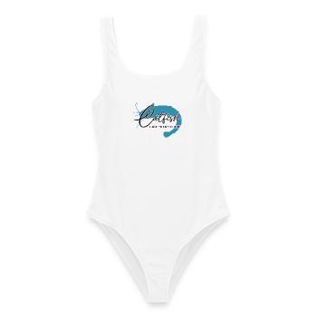 Poisson-chat, poisson-chat, pêche sportive, monstre de rivière - Maillot de bain femme - blanc - Devant - AI Model Female 172 dark (172cm)