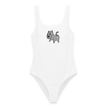 Katze Arsch - Katze Hintern - Frauen Badeanzug - Weiß - Vorne - AI Model Female 172 dark (172cm)
