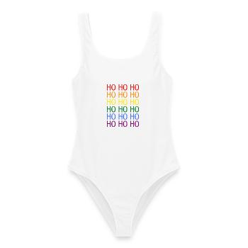 Hohoho Regenbogen LGBT - Frauen Badeanzug - Weiß - Vorne - AI Model Female 172 dark (172cm)