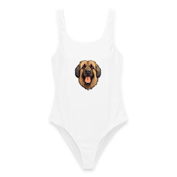Leonberger Hunderasse Karikatur Kawaii Illustration - Frauen Badeanzug - Weiß - Vorne - AI Model Female 172 dark (172cm)
