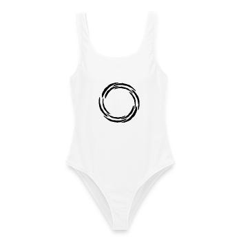 Kreis - Rund - Muster - Symbol - Frauen Badeanzug - Weiß - Vorne - AI Model Female 172 dark (172cm)