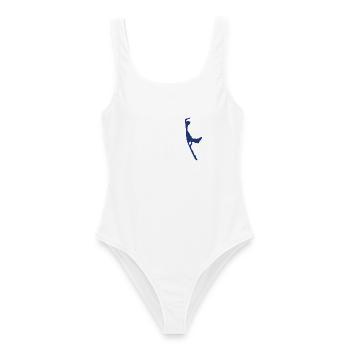sylt blau - Frauen Badeanzug - Weiß - Vorne - AI Model Female 172 dark (172cm)