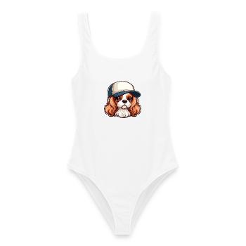 Cavalier King Charles Hund Hund - Mütze - Frauen Badeanzug - Weiß - Vorne - AI Model Female 172 dark (172cm)