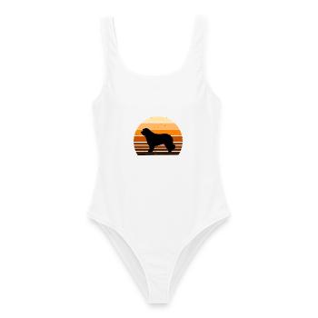 Katalanischer Schäferhund Hund Liebhaber Silhouette Retro Sonnenuntergang - Frauen Badeanzug - Weiß - Vorne - AI Model Female 172 dark (172cm)