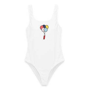 1. 1 Jahr. 1. JUBILÄUM. 1-JÄHRIGES JUBILÄUM - Frauen Badeanzug - Weiß - Vorne - AI Model Female 172 dark (172cm)