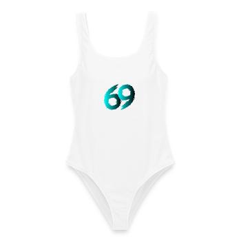 69 Symbol Zahl Neunundsechzig - Frauen Badeanzug - Weiß - Vorne - AI Model Female 172 dark (172cm)