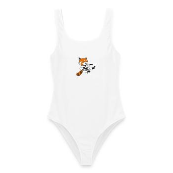 Red Panda Karate Roter Panda - Frauen Badeanzug - Weiß - Vorne - AI Model Female 172 dark (172cm)