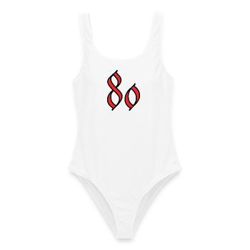 80 - Women's Swimsuit - white - Front - AI Model Female 172 dark (172cm)