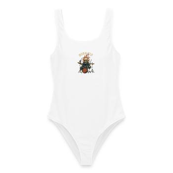 Né pour tambouriner - Maillot de bain femme - blanc - Devant - AI Model Female 172 dark (172cm)