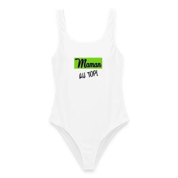 MAMA - Frauen Badeanzug - Weiß - Vorne - AI Model Female 172 dark (172cm)