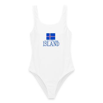 Island Iceland - Frauen Badeanzug - Weiß - Vorne - AI Model Female 172 dark (172cm)