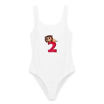 2 Geburtstag Löwe - 2 Jahre alt Geschenk - Frauen Badeanzug - Weiß - Vorne - AI Model Female 172 dark (172cm)