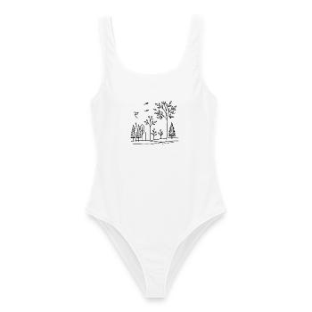 Pure Nature - Women's Swimsuit - white - Front - AI Model Female 172 dark (172cm)