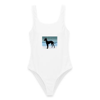 Cirneco Dell Etna Dog Love Silhouette Retro Sonnenuntergang - Frauen Badeanzug - Weiß - Vorne - AI Model Female 172 dark (172cm)