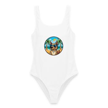Magyar Agar Chien Race Dessin Animé Lunettes de soleil Plage - Maillot de bain femme - blanc - Devant - AI Model Female 172 dark (172cm)
