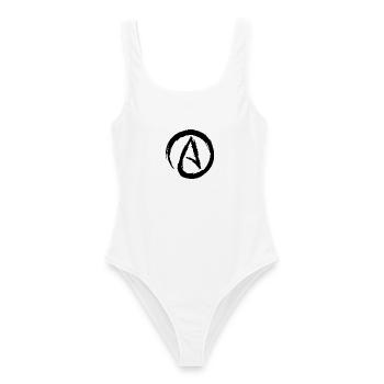 Atheismus Symbol Atheist Bürste Geschenk - Frauen Badeanzug - Weiß - Vorne - AI Model Female 172 dark (172cm)