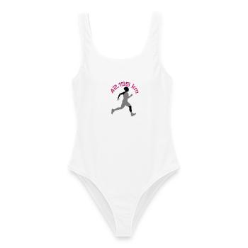 Marathon - Frauen Badeanzug - Weiß - Vorne - AI Model Female 172 dark (172cm)