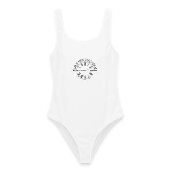 Le temps n’est pas remboursable - Maillot de bain femme - blanc - Devant - AI Model Female 172 dark (172cm)
